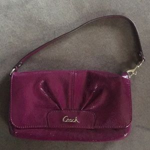 Coach purple clutch with shoulder strap